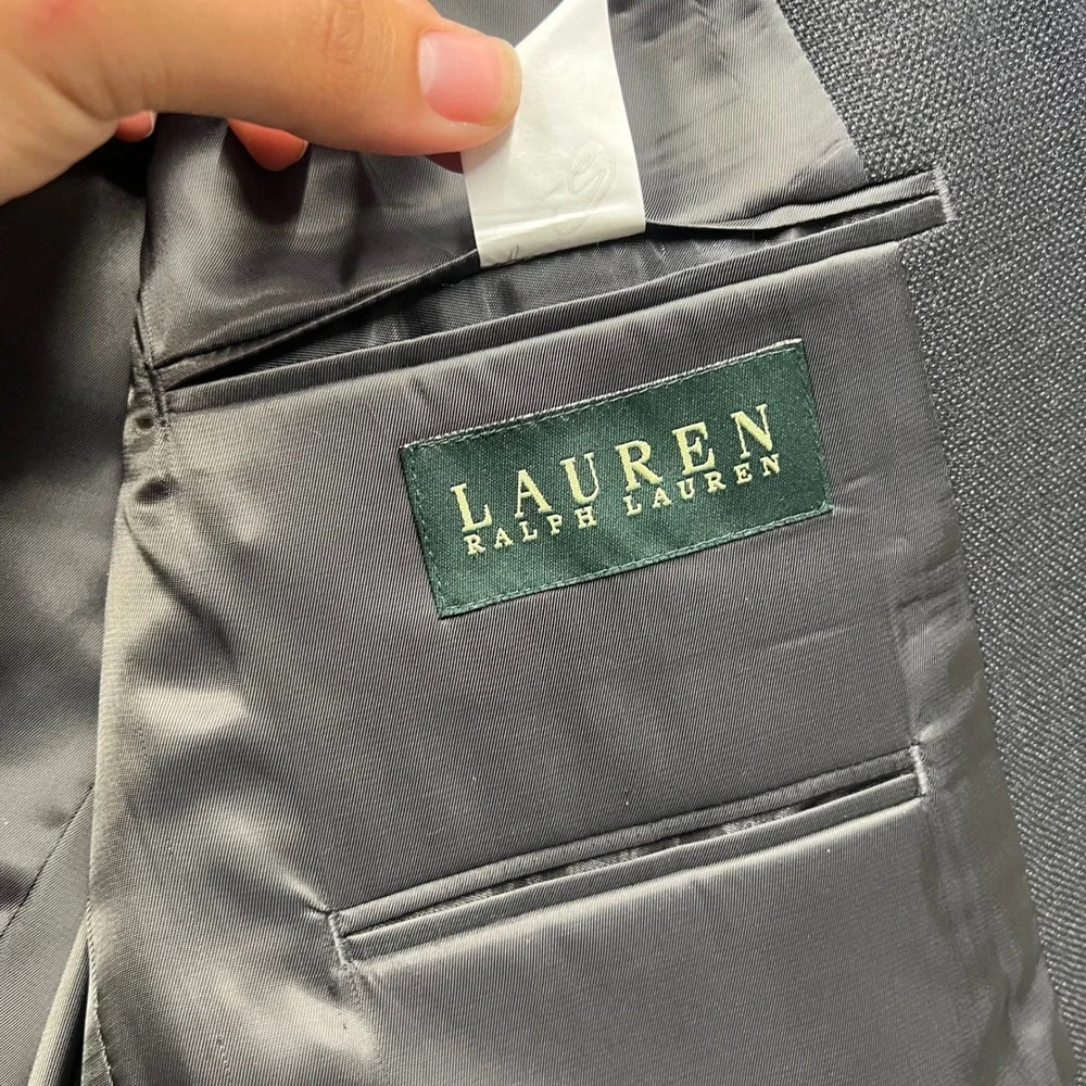 Lauren Ralph Lauren Mens 40R Blazer Charcoal Grey Two Button Sport Coat 1764